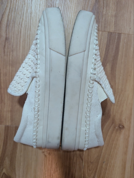 Dolce Vita Scotti Crochet Slip On Sneakers Ivory Cream Platform Shoes Size 7.5